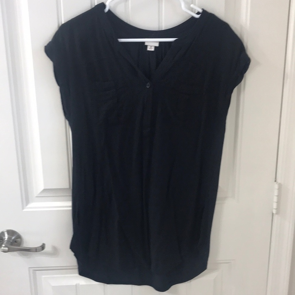 Black tunic tank Henley style top